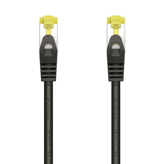 Aisens Cable de Red Latiguillo RJ45 LSZH Cat.7 600 MHz S/FTP PIMF AWG26 - 0.5M - Color Negro