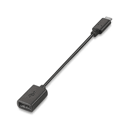 Aisens Cable USB 2.0 3A - Tipo USB-C/M-A Hembra - 15cm - Color Negro