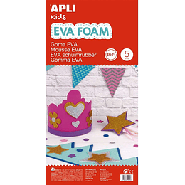 Apli Pack de 5 Goma Eva 600 x 400 mm - Grosor 2 mm - Impermeable - Moldeable al Calor - Color Blanco