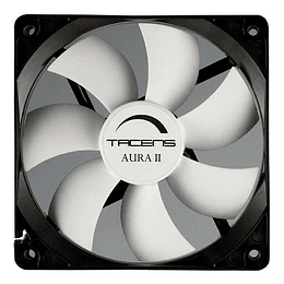 Tacens Aura II Ventilador 120mm - Carcasa Negra, Aspas Blancas - Velocidad Max. 1200rpm