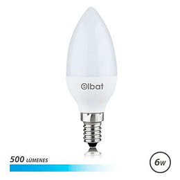 Elbat Bombilla LED C37 6W 500LM E14 Luz Fria - Ahorro de Energia - Larga Vida Util - Facil Instalacion - Color Blanco