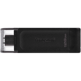 Kingston DataTraveler 70 Memoria USB Tipo C 128GB - USB-C 3.2 Gen 1 - Con Tapa - Color Negro (Pendrive)