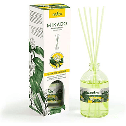 Prady Ambientador Mikado Dama de Noche - Frasco de Cristal 100ml y Varitas Difusoras