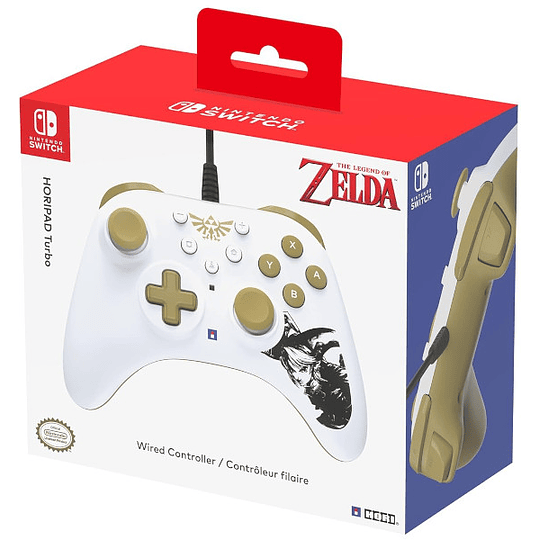 HORIPAD TURBO WIRED CONTROLLER THE LEGEND OF ZELDA WHITE/GOLD(BLANCO/DORADO)(SWITCH/OLED)/