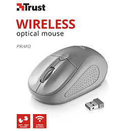 TRUST WIRELESS MOUSE PRIMO - GREY (SENSOR OPTICO DE 1.000 - 1.600 PPP REALES)/