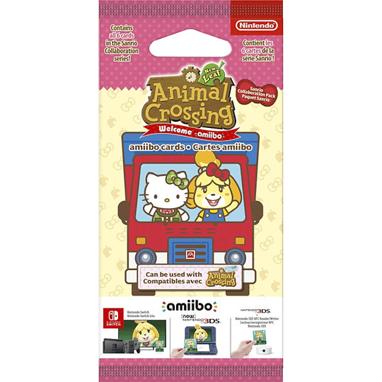 PACK 6 TARJETAS AMiiBO ANIMAL CROSSING NEW LEAF (HELLO KITTY)/