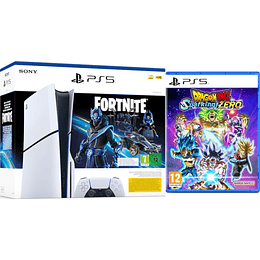 CONSOLA WHITE SLIM EDITION + DUALSENSE (1TB) + FORTNITE COBALT STAR + DRAGON BALL SPARKING ZERO/PEGI 12