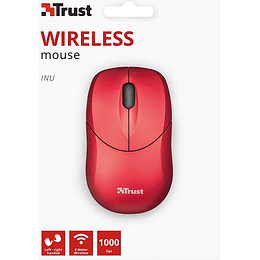 TRUST WIRELESS MOUSE INU - RED (SENSOR OPTICO DE 1.000 PPP REALES)/