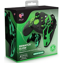 PDP WIRED CONTROLLER REMATCH GLOW JOLT GREEN (XBONE) (GLOW IN THE DARK)/