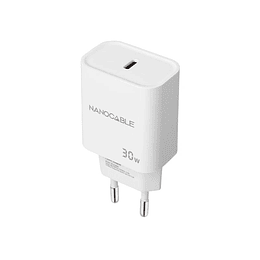 Nanocable Cargador pared USB-C PD 30W Blanco