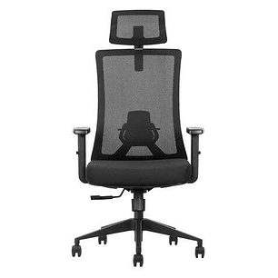 Cromad Senior SE7000 Silla de Oficina - Reposacabezas, Asiento, Soporte Lumbar y Reposabrazos Ajustables - Bloqueo de la Parte Trasera - Reposacabezas