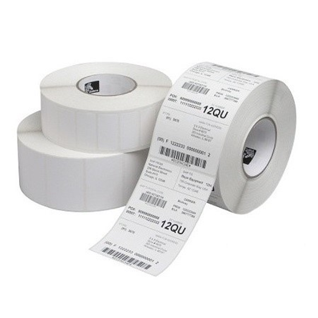 Zebra Z-Select 2000T Pack de 12 Rollos de Etiquetas Termicas Originales 75x51mm - Adhesivo Permanente - 1370 Unidades x Rollo - 800273-205 1