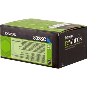 Lexmark CX310/CX410/CX510 Cyan Cartucho de Toner Original - 80C2SC0/80C2SCE/802SC