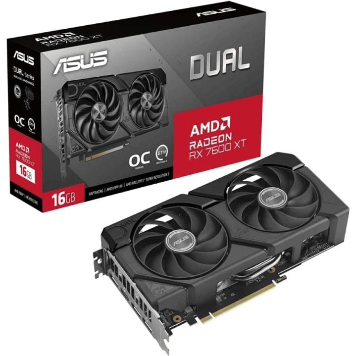 Asus Dual Radeon RX 7600 XT OC Edition Tarjeta Grafica 16GB GDDR6 1