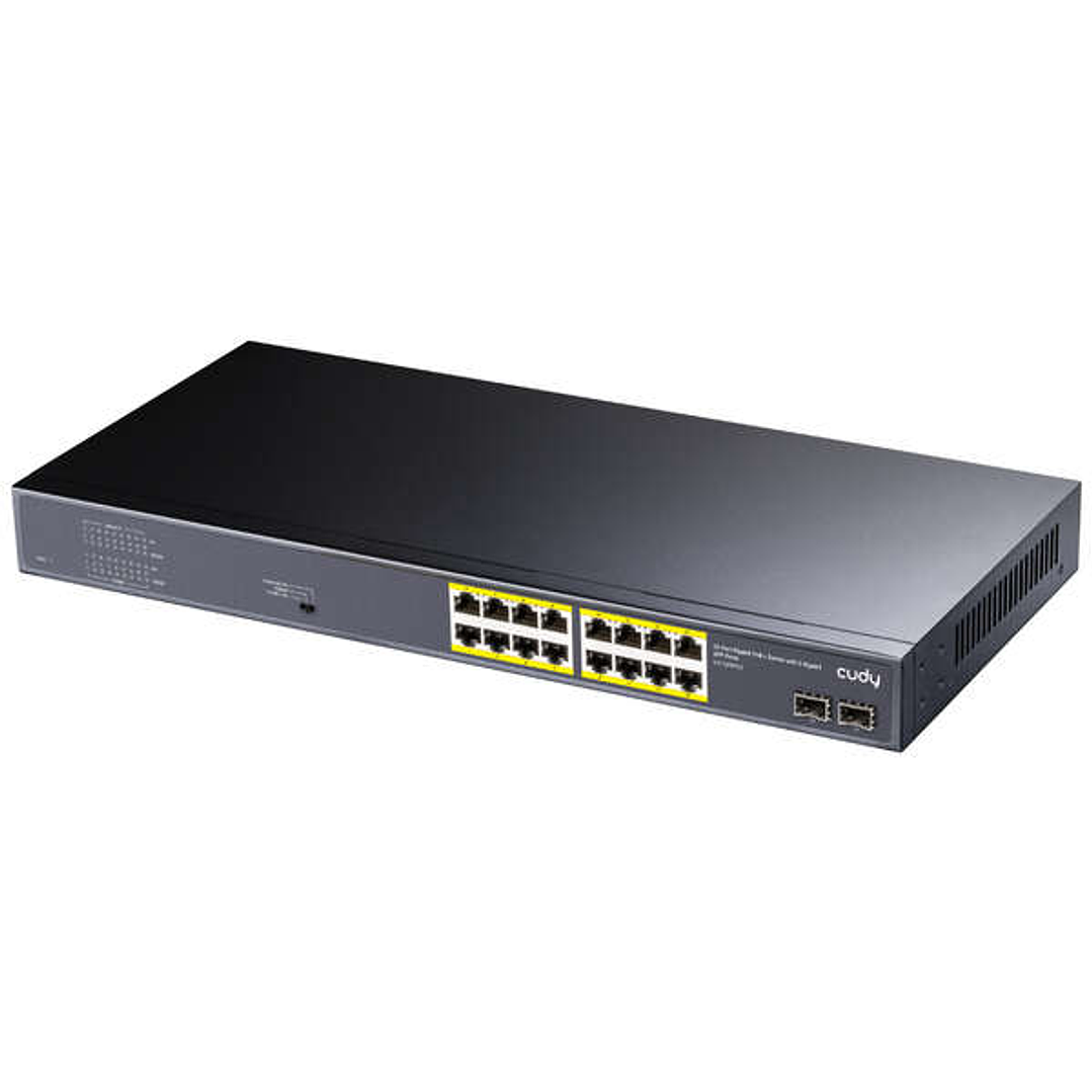 Cudy GS1020PS2 Switch Gigabit PoE+ de 16 Puertos con 2 Puertos Gigabit SFP 1