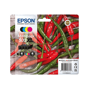 Epson 503XL Pack de 4 Cartuchos de Tinta Originales - C13T09R64010