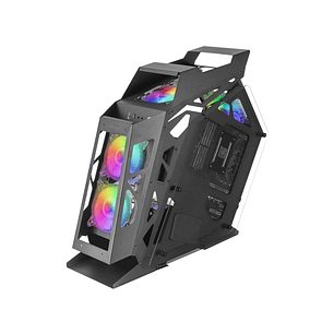 Mars Gaming Controladora Chroma ARGB - Medida en mm: 540x234x500 - Iluminacion Addressable RGB + 39 Modos de Luz - Doble Ventana Cristal Templado - Mi