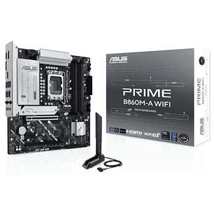 Asus Prime B860M-A WIFI Placa Base LGA 1851 - WiFi, Bluetooth, 4x DDR5, 2x M2, 4x SATA III, PCIe 4.0, 5.0, USB 2.0, 3.2, RJ-45, HDMI, DisplayPort - Fa