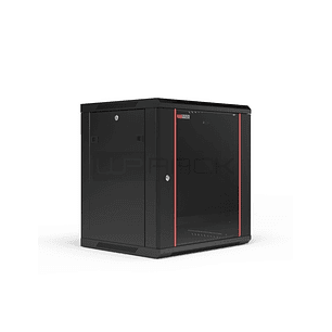 WP RWB-06605-B Armario Mural 6U - Puerta de Cristal - Cerradura de Seguridad - 600x500x370mm - Color Negro