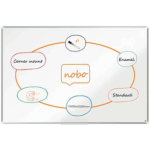 Nobo Premium Plus Pizarra Magnetica de Acero Vitrificado 1800x1200mm - Montaje en Esquina - Blanco