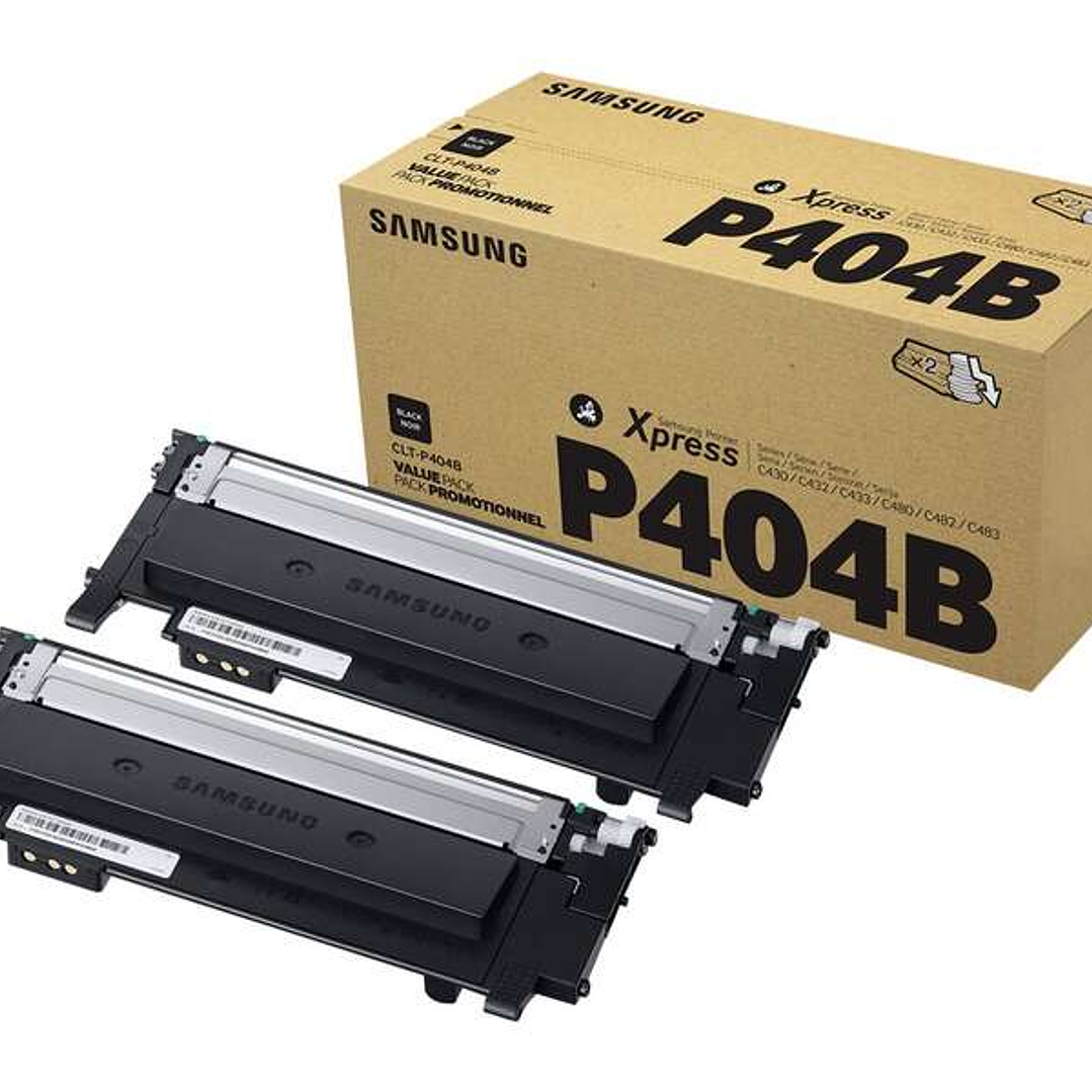 Samsung CLT-K404S Negro Pack de 2 Cartuchos de Toner Originales - SU364A 1