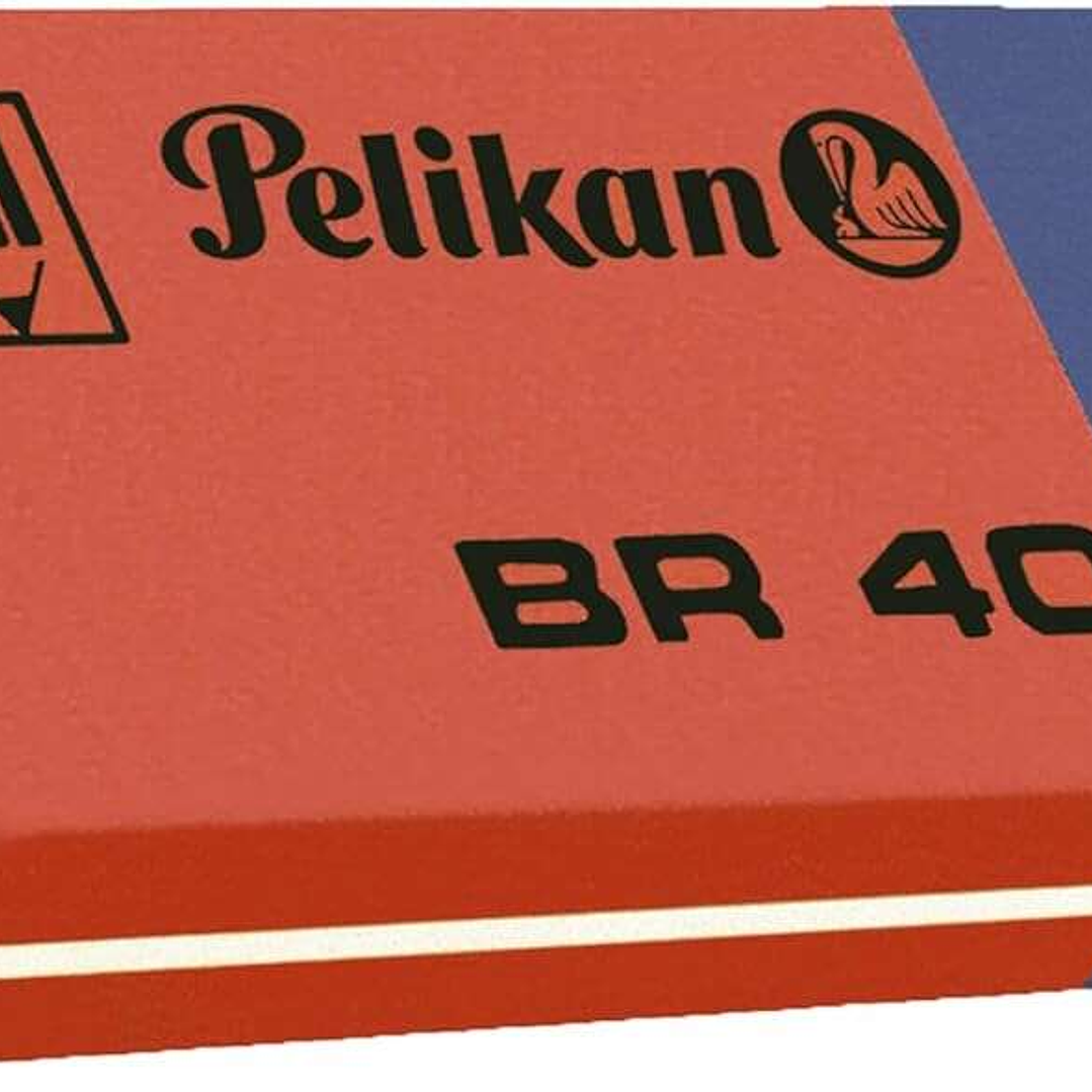 Pelikan Caja de 40 Gomas BR40 - Doble Funcion para Tinta y Lapiz - Alta Calidad - Resistente - Precision en el Borrado - Color Azul/Rojo 1