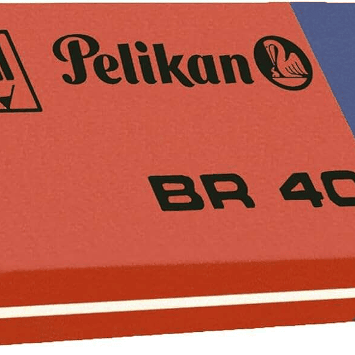 Pelikan Caja de 40 Gomas BR40 - Doble Funcion para Tinta y Lapiz - Alta Calidad - Resistente - Precision en el Borrado - Color Azul/Rojo 1