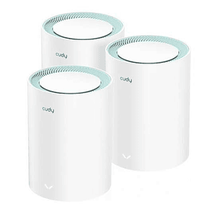 Cudy M1300 Pack de 3 Sistemas WiFi Mesh AC1200 Dual Band - 867Mbps en 5GHz, 300Mbps en 2,4GHz - 1x Puerto LAN 1000/100/10Mbps, 1x Puerto WAN 1000/100/