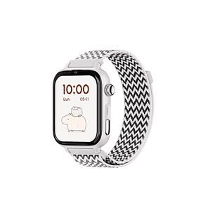 Savefamily Reloj Inteligente Infantil SaveWatch Plus 2 - Pantalla Amoled - Carcasa Blanca - Correa Tela ZigZag