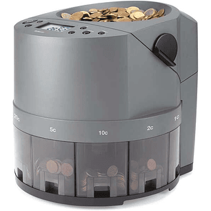 Safescan 1450 Eur Contadora y Clasificadora Automatica de Monedas - Cuenta y Clasifica 500 Monedas por Minuto - Funcion de Impresion - Capacidad de la