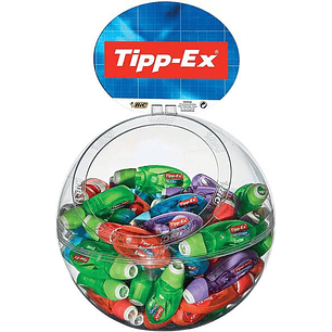 Tipp-Ex Micro Tape Twist Expositor 60 Cintas Correctoras 5.00mm x 8m - Cabezal Rotativo - Escritura Instantanea - 4 Colores