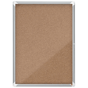 Nobo Vitrina para 9 Hojas A4 con Superficie de Corcho - 1000x752x37mm - Puerta de Cristal de Seguridad - Marco de Aluminio - Color Natural