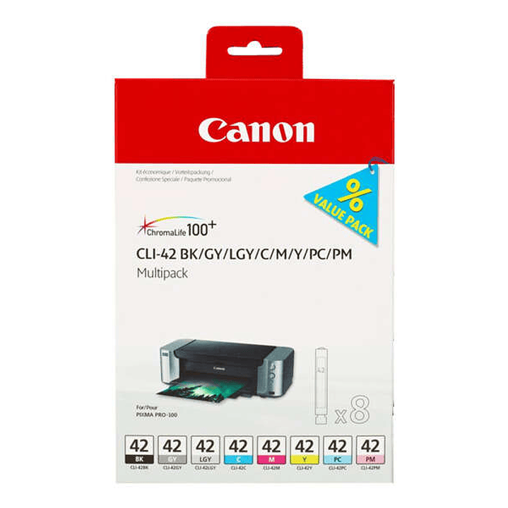 Canon CLI42 Pack de 8 Cartuchos de Tinta Originales - 6384B010 1