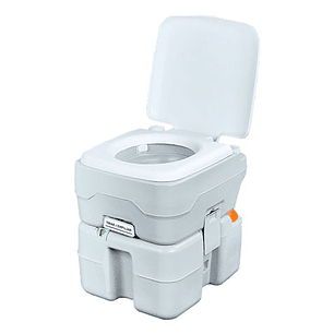 Muvip Inodoro Quimico Portatil 20 Litros con Nivel - Color Blanco