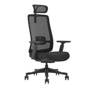 Cromad Senior SE9000 Silla de Oficina - Altura y Profundidad de Asiento Ajustable - Reposacabezas, Reposabrazos 3D y Soporte Lumbar Ajustables - Rueda