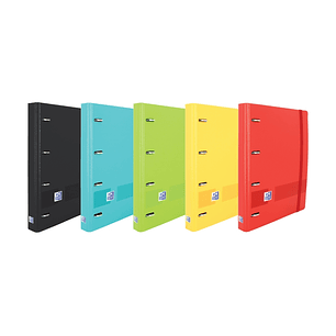Oxford Live & Go A4+ Polyfoam Europeanbinder - Lomo de 45mm - Anillas de 4Dx35mm - Recambio de 1 Linea - Colores Surtidos