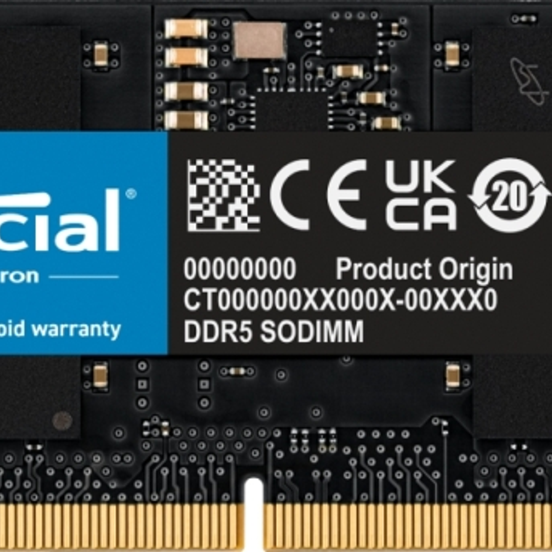 Crucial Memoria RAM DDR5 16GB 4800MHz CL40 SODIMM 1