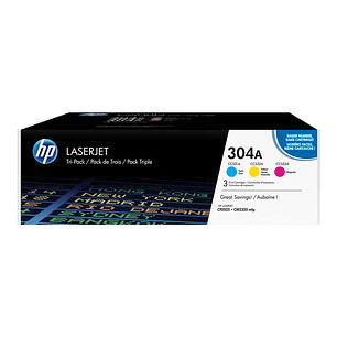 HP CC531A/CC532A/CC533A Pack de 3 Cartuchos de Toner Originales - 304A