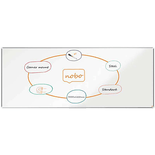 Nobo Premium Plus Pizarra Magnetica de Acero Lacado 3000x1200mm - Montaje en Esquinas - Blanco
