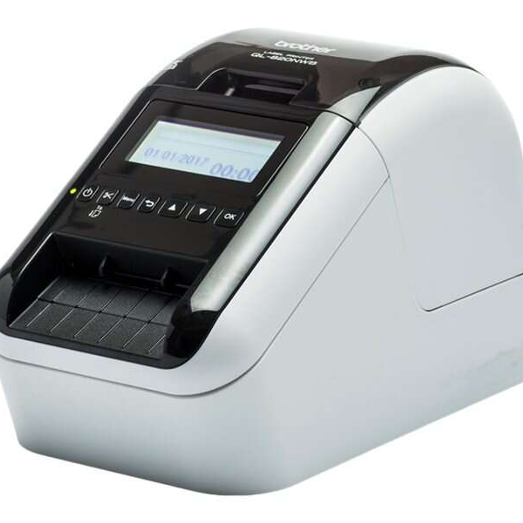 Brother QL820NWBC Impresora Profesional Termica de Etiquetas WiFi - Bluetooth MFI - Impresion Negro/Rojo - Pantalla LCD 1