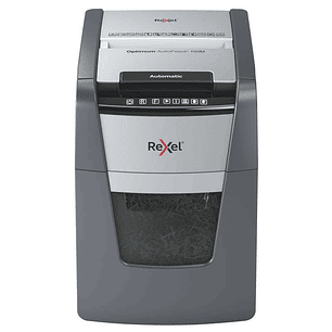 Rexel Optimum Autofeed 100M Destructora Automatica de Microcorte P-5 - Autoalimentacion 100 Hojas, Manual 6 Hojas - Ultrasilenciosa - Color Gris/Plata
