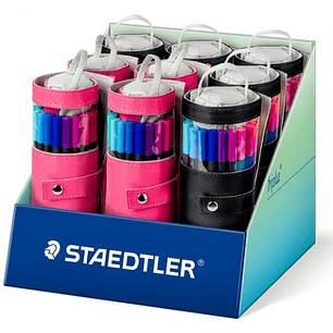 Staedtler Triplus Fineliner 334 Expositor con 9 Packs Enrollables de 20 Rotuladores Punta Fina - Trazo 0.3 mm aprox. - Tinta Base de Agua - 97% de Pla