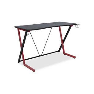 Urban Factory Ergo Mesa Gaming 120x60x75cm - Acabado en Carbono - Espesor 18mm - Gancho para Auriculares y Portavasos - Color Negro