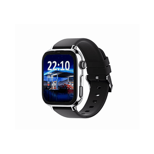 Savefamily Reloj Inteligente Infantil SaveWatch Plus 2 - Pantalla Amoled - Carcasa Plateada - Correa Silicona Negra