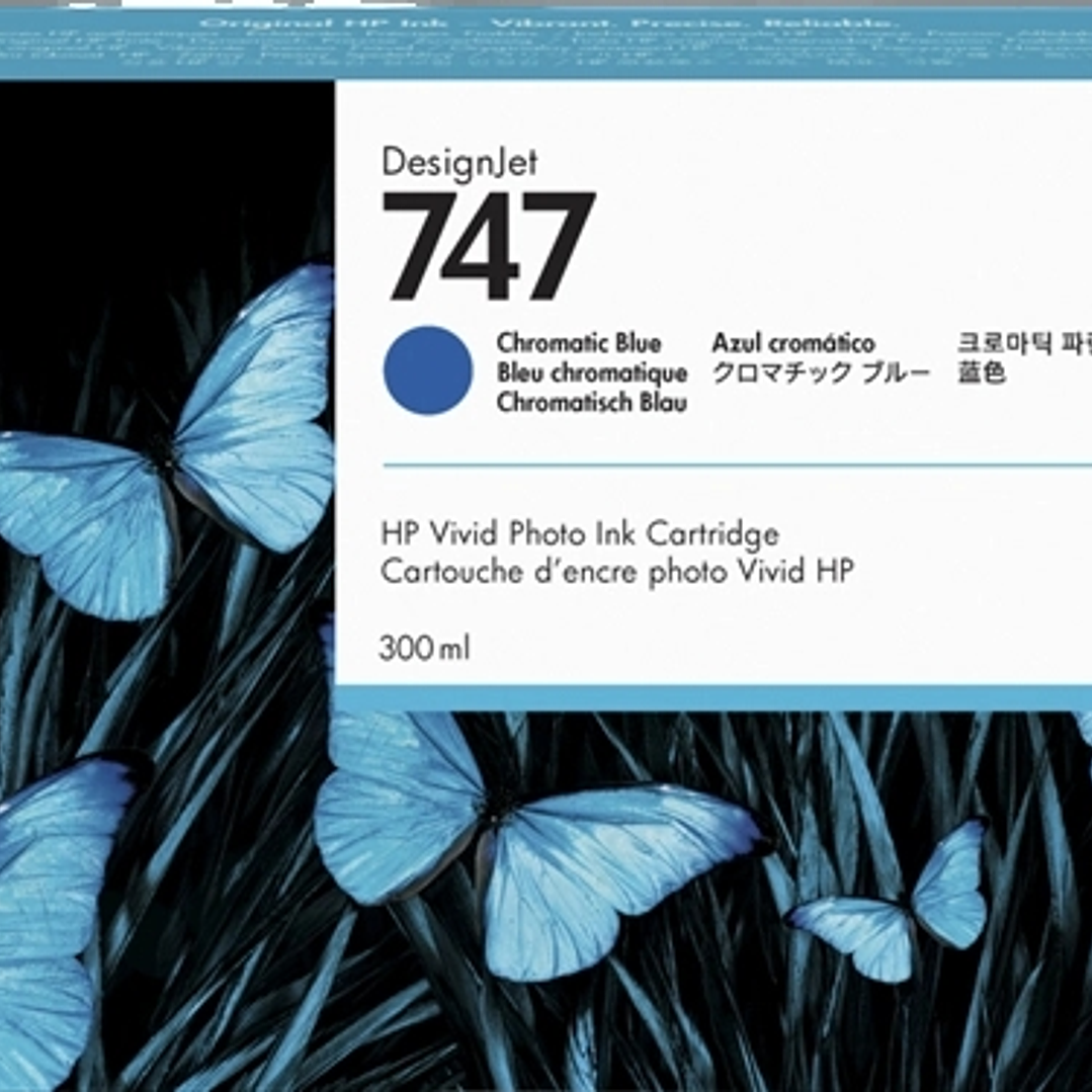 HP 747 Azul Cartucho de Tinta Original - P2V85A 1
