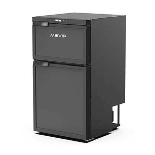 Muvip Nevera Fija con Congelador 80W - 90L de Capacidad Total - Compresor LG 12V - Control de Temperatura Individual - Color Negro