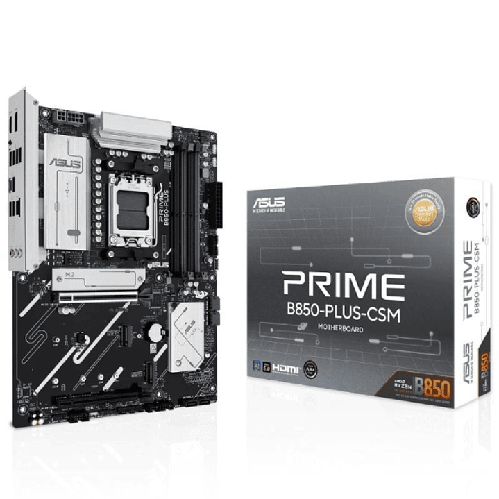 Asus Prime B850-Plus-CSM Placa Base AM5 - 4x DDR5, 3x M2, 4x Sata III, PCIe  4.0, 5.0 USB 2.0, 3.2, USB-C, RJ-45, HDMI, DisplayPort, ATX 1
