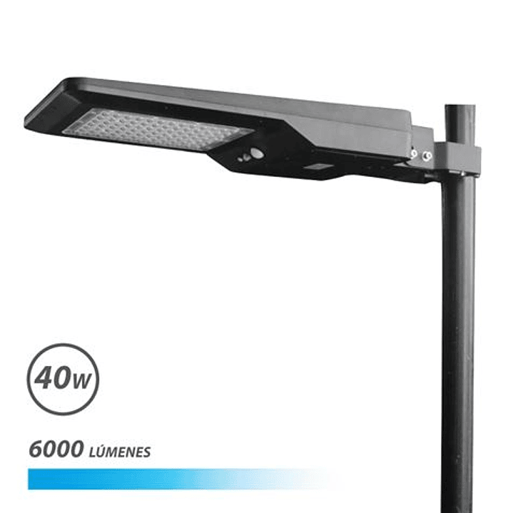 Elbat Farola LED Solar 40W Pro 6000Lm 6000K - Color Negro 1