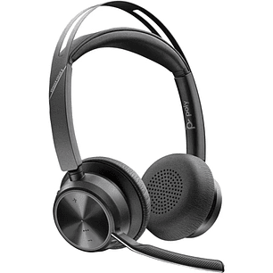 Plantronics/Poly Voyager Focus 2 Auriculares con Microfono Bluetooth 5.1 - Cancelacion de Ruido - Almohadillas Acolchadas - Autonomia hasta 40h - Cont