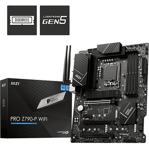 MSI Placa Base PRO Z790-P WIFI Intel 1700 4xDDR5-SDRAM - HDMI, DP, M.2, USB3.2, USB-C, ATX